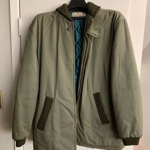 Vintage Car Coat, Quilt Insulated, XL